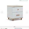 Habitat Melby 2 Drawer Bedside Table - White and Acacia