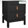 Tvilum Madrid 2 Drawer Bedside Table - Black